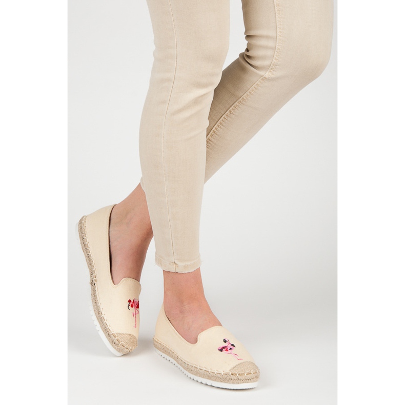 Bestelle Espadrilles mit Flamingo braun 2
