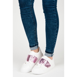 Weiße Mode-Turnschuhe violett 1