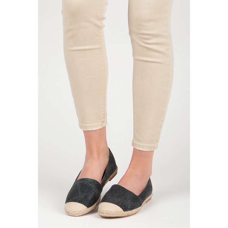 Bestelle Espadrilles mit Glitzer schwarz 1