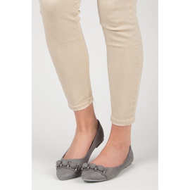 Seastar Wildleder-Ballerinas mit V-Ausschnitt grau 1