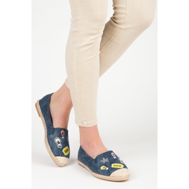 Bestelle Frühlings-Espadrilles mit Patches blau 2