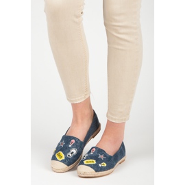 Bestelle Frühlings-Espadrilles mit Patches blau 1