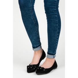 Seastar Wildleder-Ballerinas mit V-Ausschnitt schwarz 1