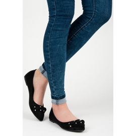 Seastar Wildleder-Ballerinas mit V-Ausschnitt schwarz 2