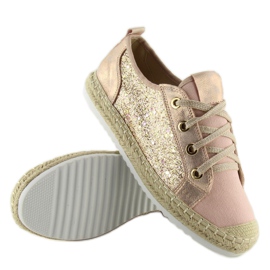 Rosa geschnürte Espadrilles-Sneakers B-140 Pink 1