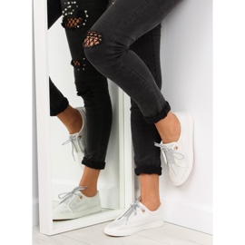 Silberne Damenturnschuhe MB102 Weiß grau 1