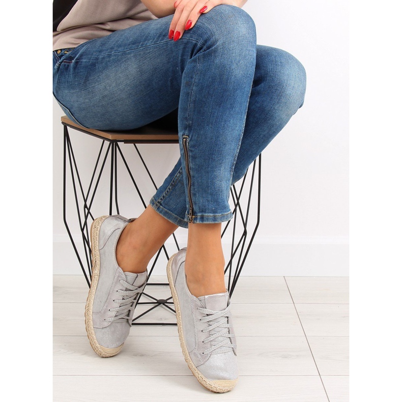 Graue Espadrilles-Turnschuhe BB02P Grau 1