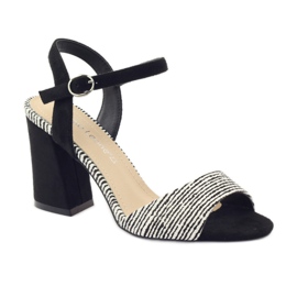 Sandalen auf dem Sergio Leone 820 Pfosten mit Streifen weiß schwarz 1