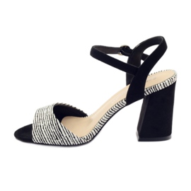 Sandalen auf dem Sergio Leone 820 Pfosten mit Streifen weiß schwarz 2