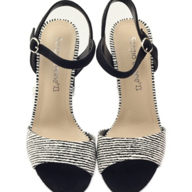 Sandalen auf dem Sergio Leone 820 Pfosten mit Streifen weiß schwarz 4