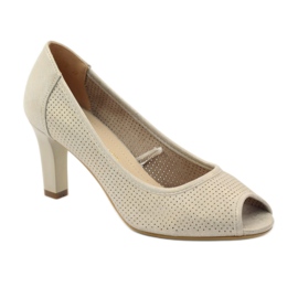 Pumps perforiert Sergio Leone 232 braun gelb 1