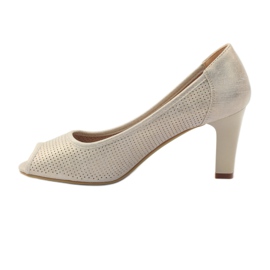 Pumps perforiert Sergio Leone 232 braun gelb 2