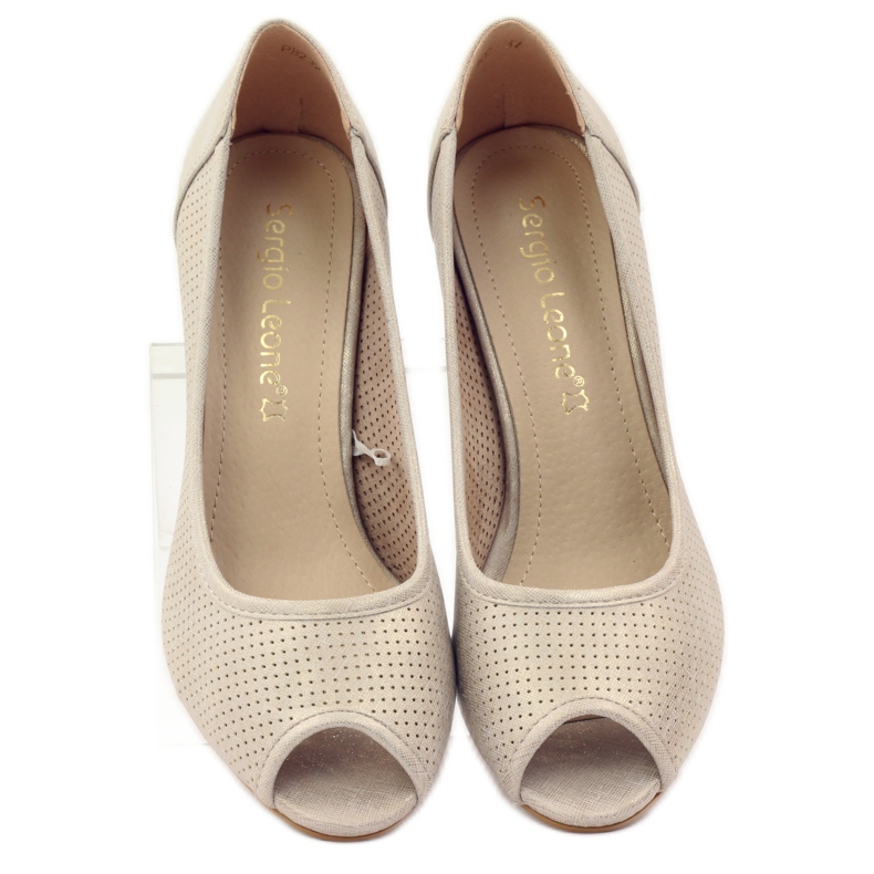 Pumps perforiert Sergio Leone 232 braun gelb 4