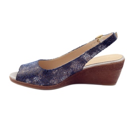 Sergio Leone 811 Keilsandalen marineblau 2