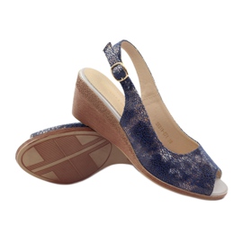 Sergio Leone 811 Keilsandalen marineblau 3