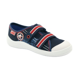 Hausschuhe der Jungenturnschuhe Befado 672Y058 marineblau rot weiß 1