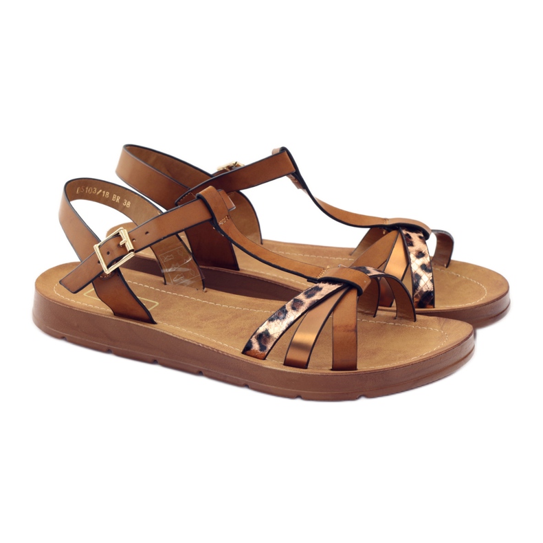 Filippo Panther Damensandalen wz 103 braun gelb 3
