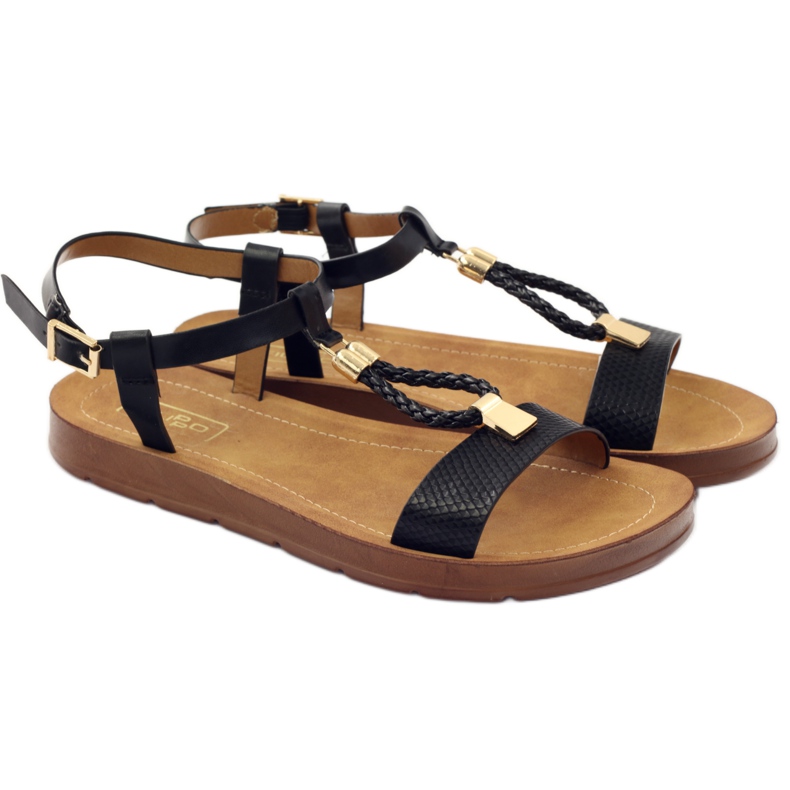 Filippo Schwarze Damensandalen 104 gelb 3