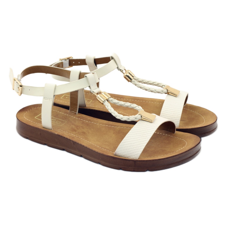 Filippo Damensandalen wz 104 weiß gelb 3
