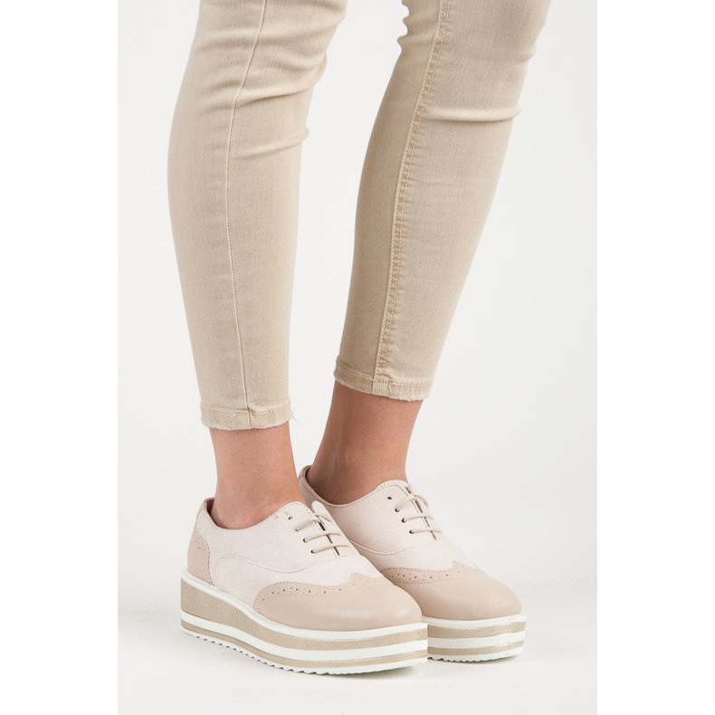 Fgm Paris Gebundene Brogues auf der Plattform braun 1