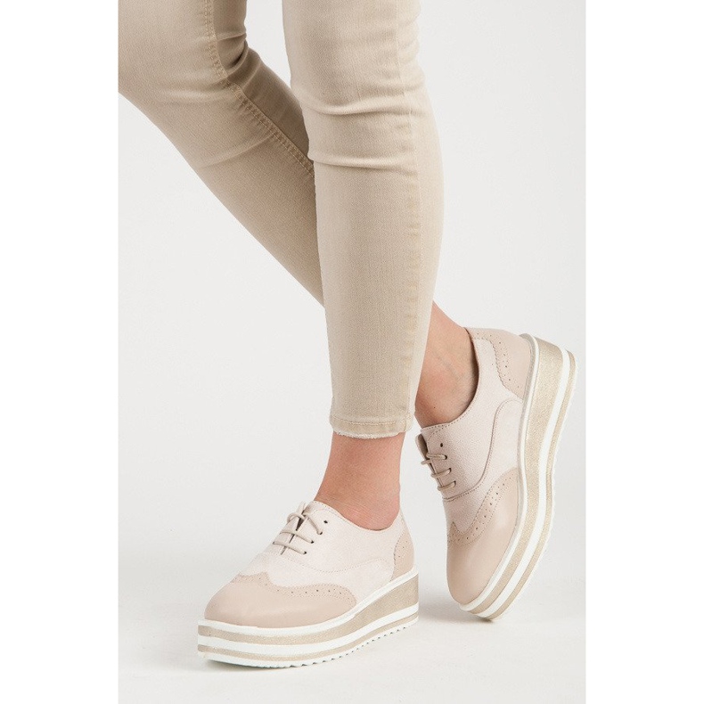 Fgm Paris Gebundene Brogues auf der Plattform braun 2