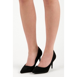 Schwarze Wildleder-Heels 1