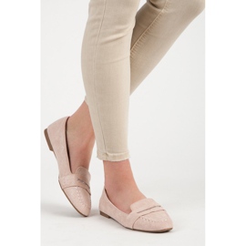 Small Swan Wildleder-Loafer mit Glitzer rosa 2