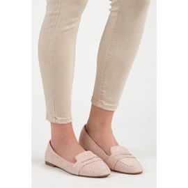 Small Swan Wildleder-Loafer mit Glitzer rosa 1