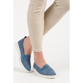 VINCEZA Lederslipper blau 2