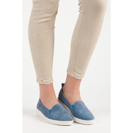 VINCEZA Lederslipper blau 1