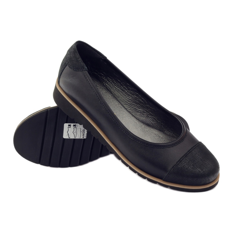Angello Damenleder -Slipper 1325 Schwarz 3