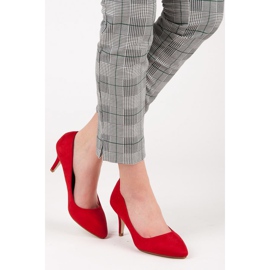 Pumps aus Wildleder mit hohem Absatz rot 2