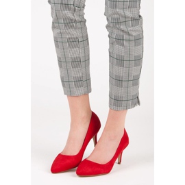 Pumps aus Wildleder mit hohem Absatz rot 1