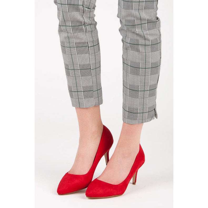 Pumps aus Wildleder mit hohem Absatz rot 1