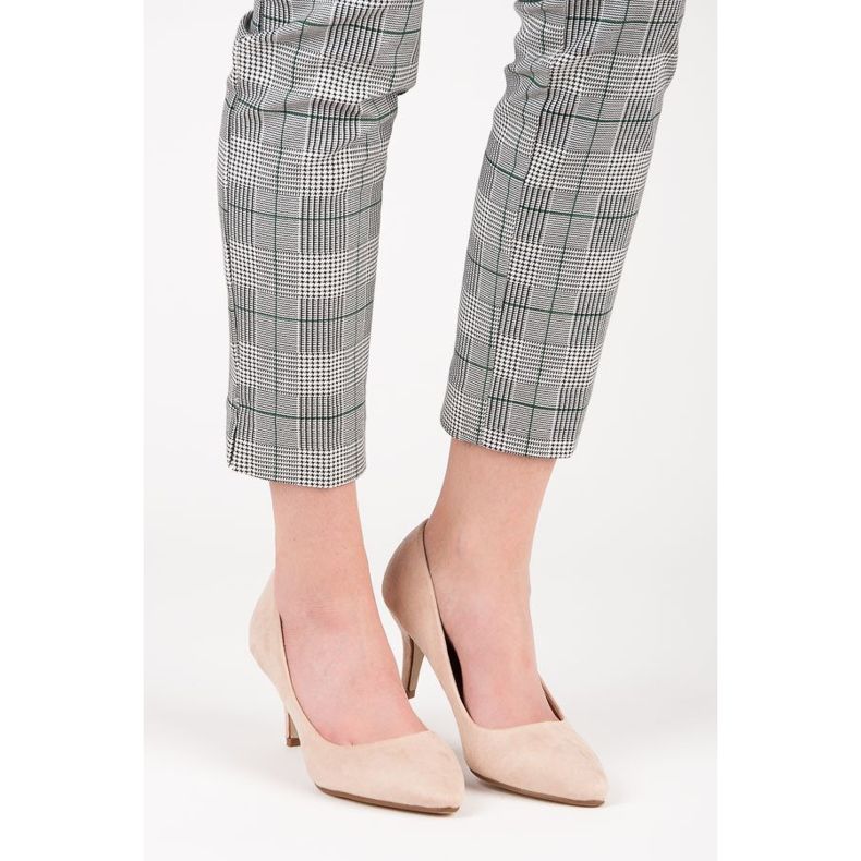 Pumps aus Wildleder mit hohem Absatz braun 1