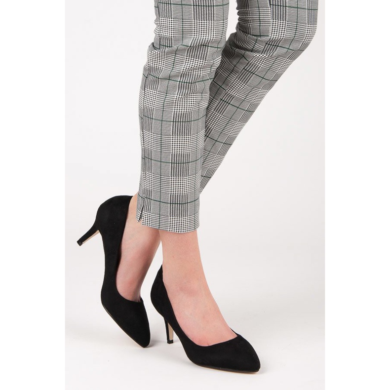 Wildleder Pumps auf High Heels schwarz 2