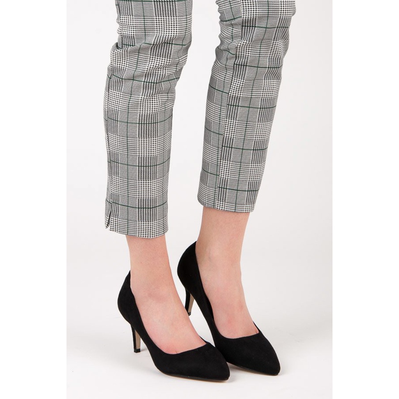 Wildleder Pumps auf High Heels schwarz 1