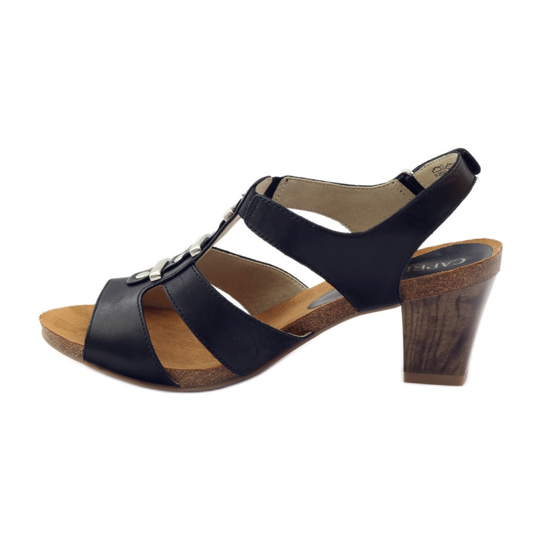 Damensandalen mit Klettverschluss Caprice schwarz 2