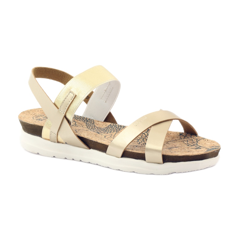 Damensandalen Kork Big Star 274370 gelb 1