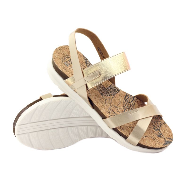 Damensandalen Kork Big Star 274370 gelb 3