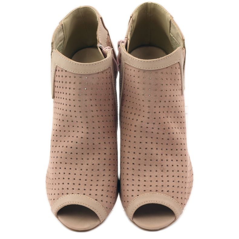 M.Daszyński Durchbrochene Stiefel mit Daszyński-Ledereinsatz rosa 4