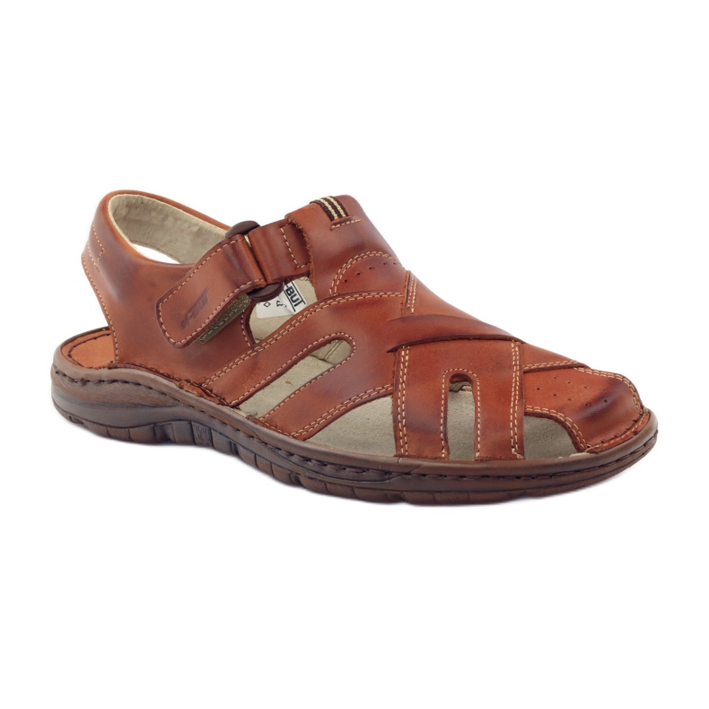 Naszbut 052 Braune Herrensandalen mit Klettverschluss 1