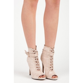 Seastar Stiefeletten aus Wildleder mit offener Zehenpartie beige 1