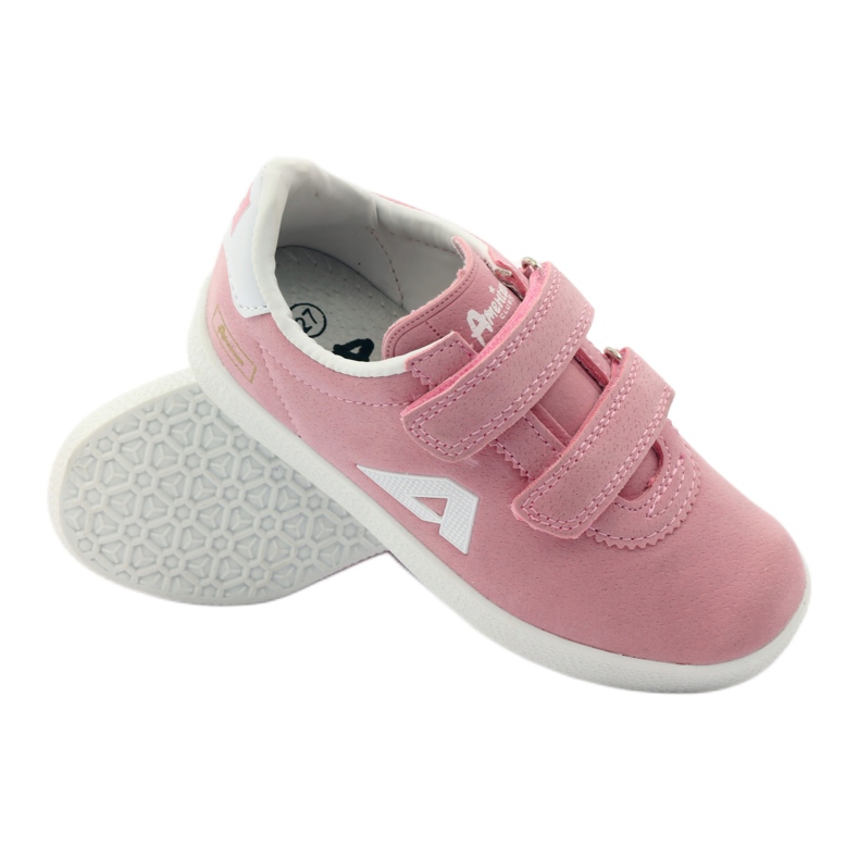 American Club Sportschuhe aus amerikanischem Leder mit Innensohle rosa weiß 3