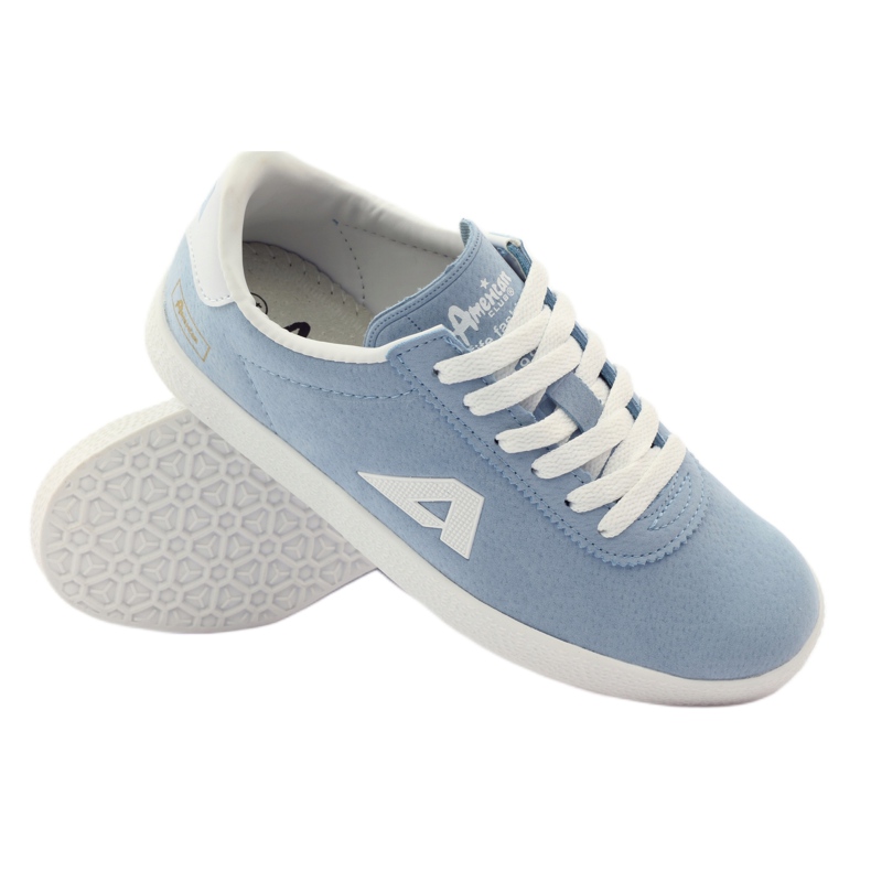 American Club Sportschuhe aus amerikanischem Leder mit Innensohle blau weiß 3