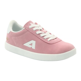 American Club Sportschuhe aus amerikanischem Leder mit Innensohle weiß rosa 1