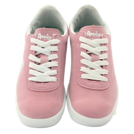 American Club Sportschuhe aus amerikanischem Leder mit Innensohle weiß rosa 4