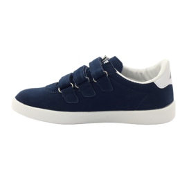 American Club Sportliche amerikanische Ledereinlage marineblau weiß 2