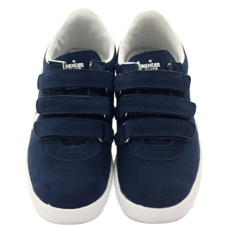 American Club Sportliche amerikanische Ledereinlage marineblau weiß 4