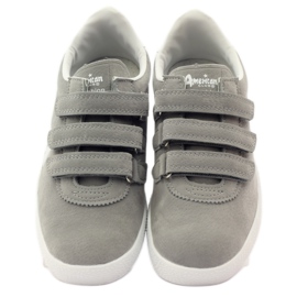 American Club Sportliche amerikanische Ledereinlage grau weiß 4